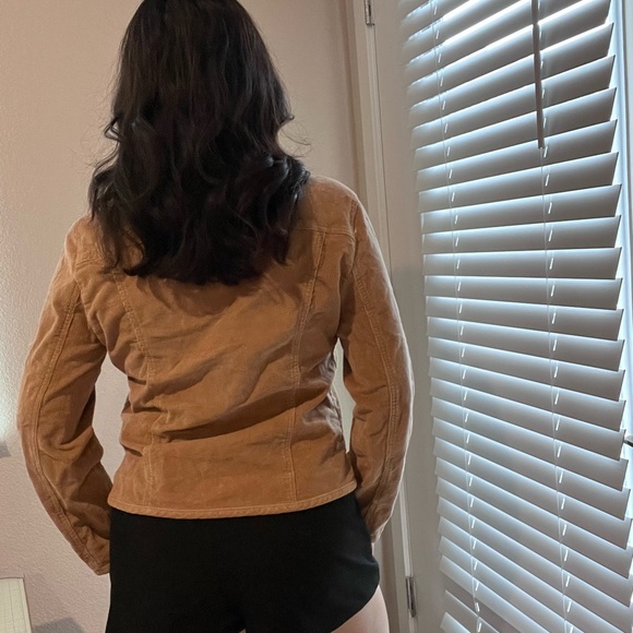 Brown Faux Suede Button Up Jacket - Picture 6 of 6